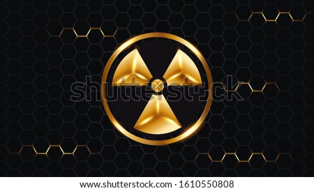 nuclear atomic bomb. black abstract luxury metal background with hexagon glitter and shiny, graphic design element decoration. For wallpaper, card, presentation, poster. Vector EPS 10.