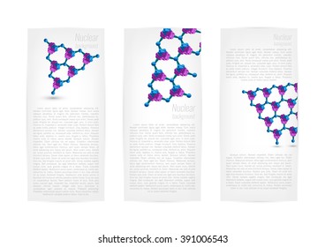 Nuclear Background. Atom Icon. Physics Logo. Atom Model. Vector Illustration