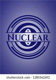 Nuclear badge with jean texture