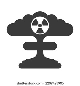 Nuclear bang glyph icon isolated on a white background.Vector illustration.