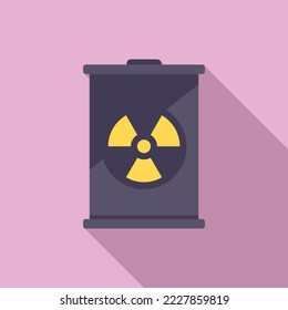 Icono de barril nuclear vector plano. Desastre global. Efecto meteorológico