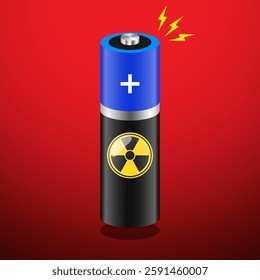 Nuclear battery icon vector concept