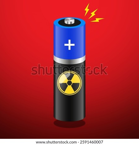 Nuclear battery icon vector concept