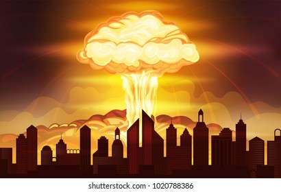 Nuclear Blast Vector Illustration Nuclear Bomb Stock Vector (Royalty ...