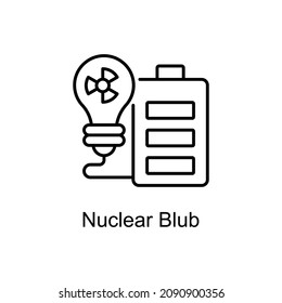 Nuclear Blub vector outline icon for web isolated on white background EPS 10 file