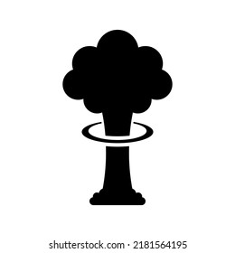 Nuclear Bomb Black Vector Icon On White Background