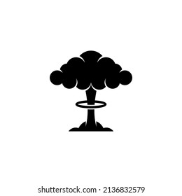 Nuclear Bomb Explosion Silhouette Vector, Nuclear Blast Icon Design