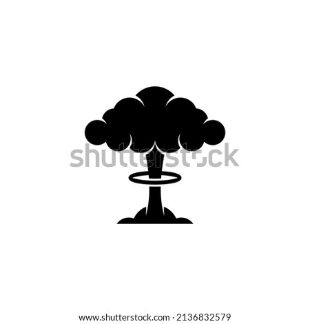 nuclear bomb explosion silhouette vector, nuclear blast icon design