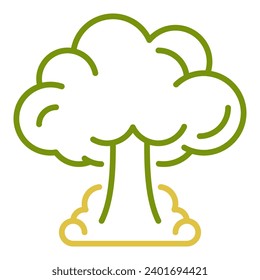 Icono coloreado del concepto de vector de explosión de bomba nuclear - Signo de hongo nuclear 