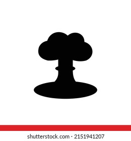 Nuclear Bomb Explosion Vector Icon Isolated On White Background