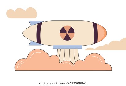 
A nuclear bomb falls to the ground and explodes