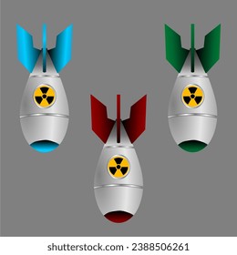 Misil hipersónico con bomba nuclear. 3.ª ilustración vectorial