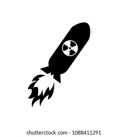 Nuclear bomb icon. Atomic bomb isolated on white background. 