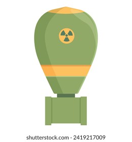 Vector de caricatura de icono de bomba nuclear. Peligro de energía del dispositivo. Llama atómica