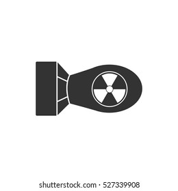 Nuclear bomb icon flat. Illustration isolated vector sign symbol