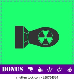 Nuclear bomb icon flat. Simple vector symbol and bonus icon