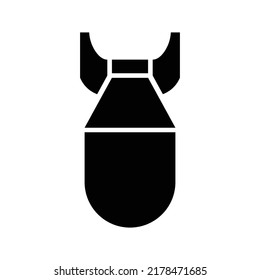 Nuclear bomb icon, full black. Vector illustration, suitable for content design, website, poster, banner, or video editing needs