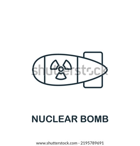 Nuclear Bomb icon. Line simple line Weapon icon for templates, web design and infographics