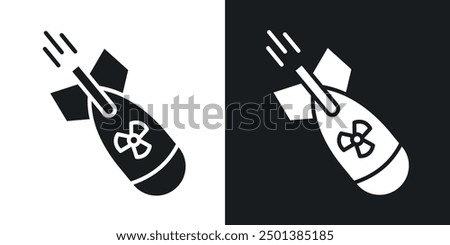 Nuclear bomb icon in solid style