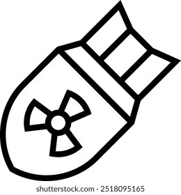 nuclear bomb icon. Thin linear style design isolated on white background