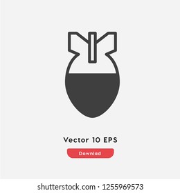 nuclear bomb icon vector. nuclear rocket symbol.