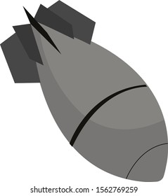 Nuclear bomb, illustration, vector on white background.