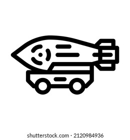 nuclear bomb line icon vector. nuclear bomb sign. isolated contour symbol black illustration