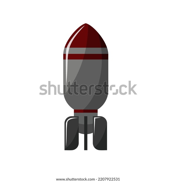 Nuclear bomb, missile isolated. Atomic bomb\
icon, sign. Flat vector\
illustration.