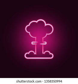 Nuclear bomb neon icon. Elements of Mad science set. Simple icon for websites, web design, mobile app, info graphics