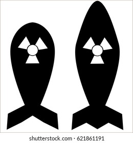 Nuclear bomb or nuke isolated, vector illustration design.