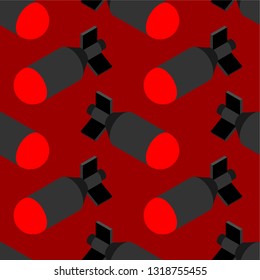 Nuclear Bomb pattern seamless. Torpedo bombshell background war. vector illustration