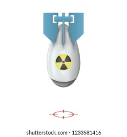 The nuclear bomb. Realistic vector aviation atom bomb isolated on white background. Vector illustration.
