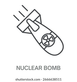 Atombombe einfaches Design Umrisssymbol Illustration