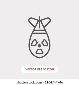 Nuclear bomb vector icon, atom symbol