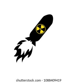 Nuclear bomb vector icon. Bomb with radioactivity symbol