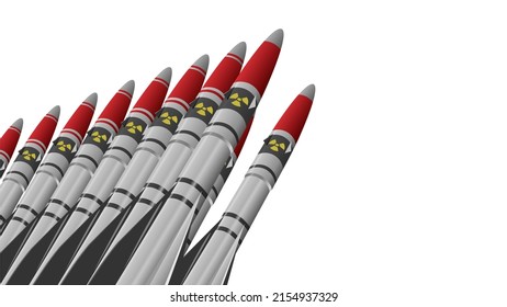 Nuclear Bomb, Nuclear Weapon, On White Background, Free Space, Vector Illustration