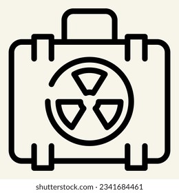 Nuclear case line icon. Nuclear safety suitcase vector illustration isolated on white. Radiation bag outline style designed for and app. Eps 10.