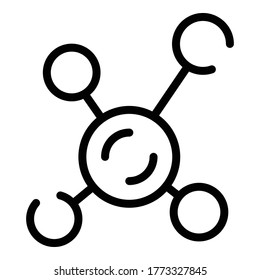 Icono de células nucleares. Esbozar icono vectorial de células nucleares para diseño web aislado en fondo blanco