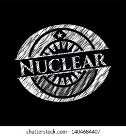 Nuclear chalkboard emblem. Vector Illustration. Detailed.