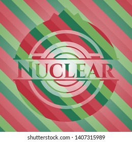 Nuclear christmas badge background. Vector Illustration. Detailed.