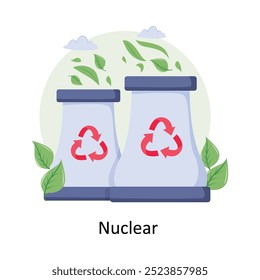 Ilustração do estilo do conceito nuclear. Arquivo EPS 10