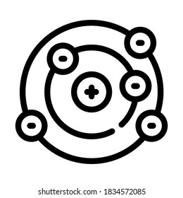 nuclear core line icon vector. nuclear core sign. isolated contour symbol black illustration