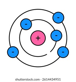nuclear core line icon vector. nuclear core sign. isolated symbol illustration