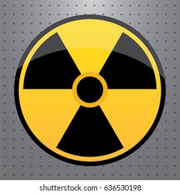 Nuclear danger warning background . metal background