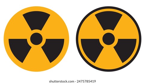 Nuclear, danger and warning  icon, vector, symbol. Radiation Hazard Sign, icon, symbol. Radioactive Nuclear material sign, symbol, silhouette. Vector Illustration.