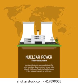 Nuclear design. danger and industry concept