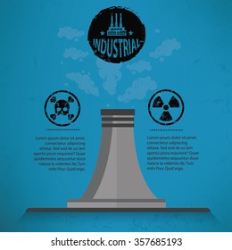 
Nuclear design on blue background,clean vector