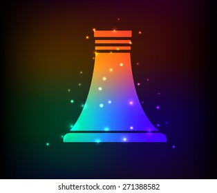 Nuclear design on rainbow concept background,clean vector