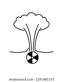 icono de desastre nuclear,mejor icono plano vector.