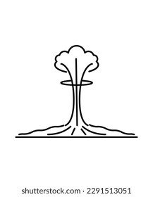nuclear disaster icon,vector best line icon.